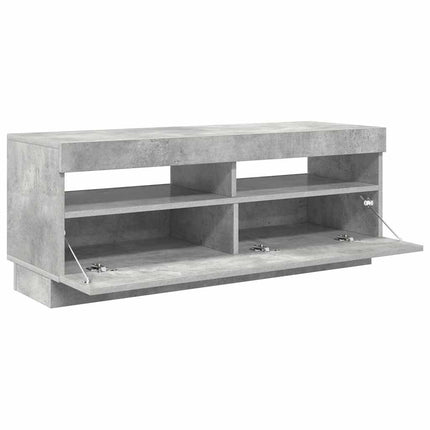 TV-bänk med LED-belysning betonggrå 100x35x40 cm