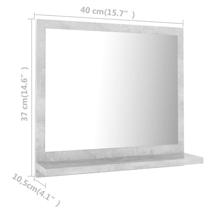 Badrumsspegel betonggrå 40x10,5x37 cm konstruerat trä