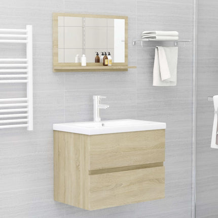 Badrumsspegel sonoma-ek 60x10,5x37 cm konstruerat trä