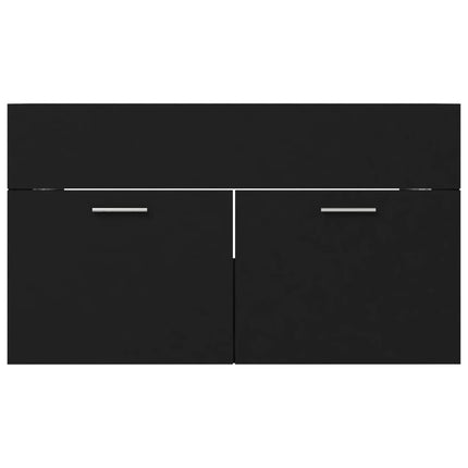 Tvättställsskåp svart 80x38,5x46 cm konstruerat trä