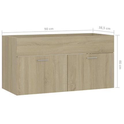Tvättställsskåp sonoma-ek 90x38,5x46 cm konstruerat trä