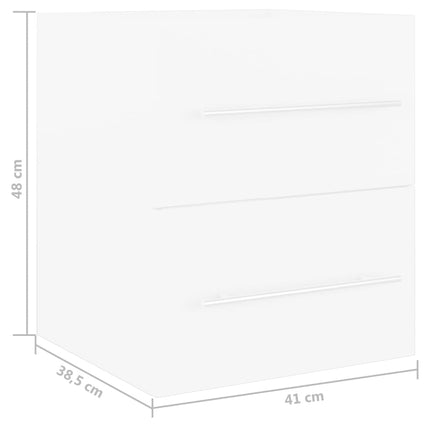 Tvättställsskåp vit 41x38,5x48 cm konstruerat trä