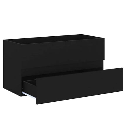 Tvättställsskåp svart 90x38,5x45 cm konstruerat trä