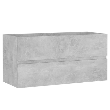 Tvättställsskåp betonggrå 90x38,5x45 cm konstruerat trä