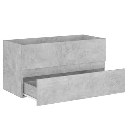 Tvättställsskåp betonggrå 90x38,5x45 cm konstruerat trä