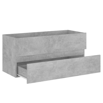Tvättställsskåp betonggrå 100x38,5x45 cm konstruerat trä