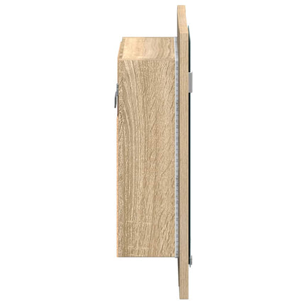 Spegelskåp med LED sonoma-ek 40x12x45 cm akryl