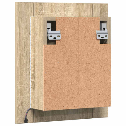 Spegelskåp med LED sonoma-ek 40x12x45 cm akryl