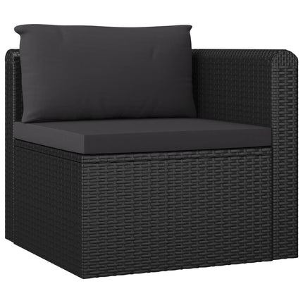 Loungegrupp för trädgården med dynor 7 delar konstrotting svart