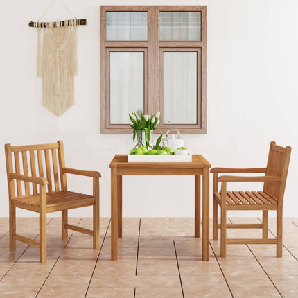 3-delad trädgårdsmatgrupp 80x80 cm massiv teak