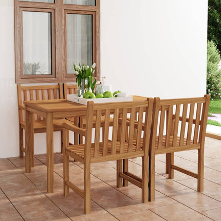 5-delad trädgårdsmatgrupp 140x80 cm massiv teak