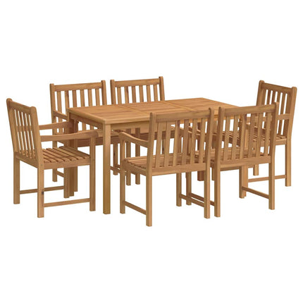7-delad trädgårdsmatgrupp 140x80 cm massiv teak