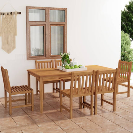 7-delad trädgårdsmatgrupp 180x90 cm massiv teak
