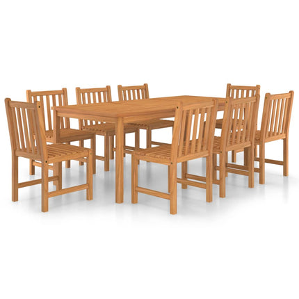 9-delad trädgårdsmatgrupp 200x100 cm massiv teak