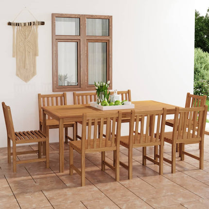 9-delad trädgårdsmatgrupp 200x100 cm massiv teak