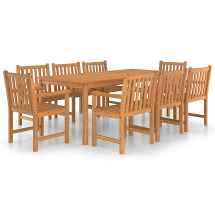 9-delad trädgårdsmatgrupp 200x100 cm massiv teak