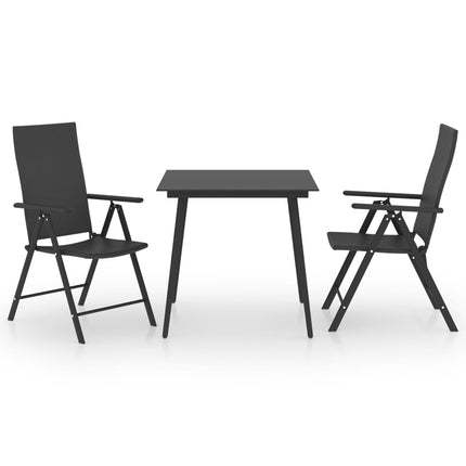 Matgrupp för trädgården 3 delar svart