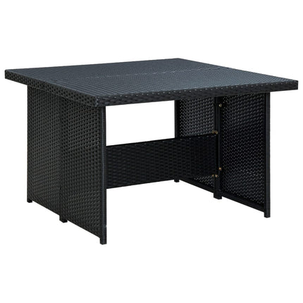 Loungegrupp med dynor 6 delar svart konstrotting