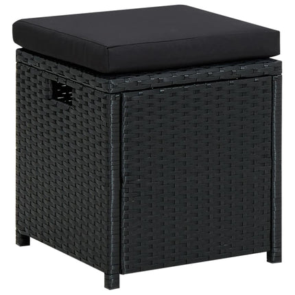 Loungegrupp med dynor 6 delar svart konstrotting