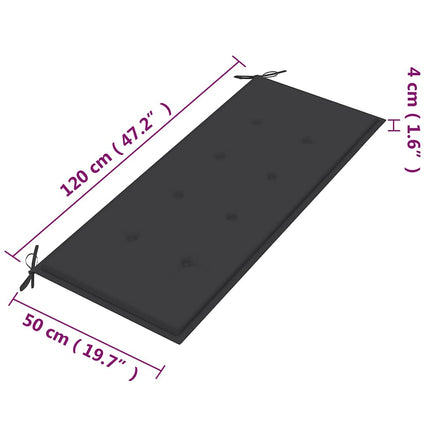 Trädgårdsbänk 2-sits med dyna 120 cm massivt eukalyptusträ