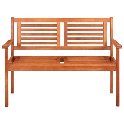 Trädgårdsbänk 2-sits med dyna 120 cm massivt eukalyptusträ