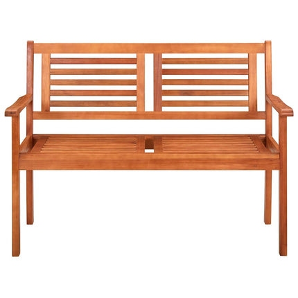 Trädgårdsbänk 2-sits med dyna 120 cm massivt eukalyptusträ