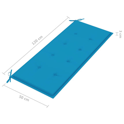 Trädgårdsbänk 2-sits med dyna 120 cm massivt eukalyptusträ