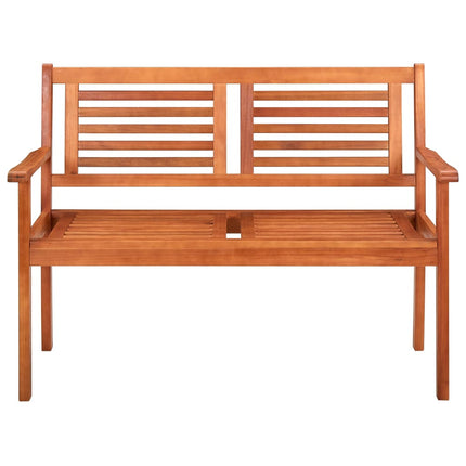 Trädgårdsbänk 2-sits med dyna 120 cm massivt eukalyptusträ