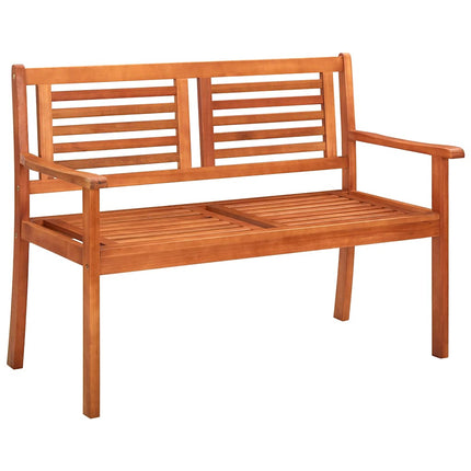 Trädgårdsbänk 2-sits med dyna 120 cm massivt eukalyptusträ