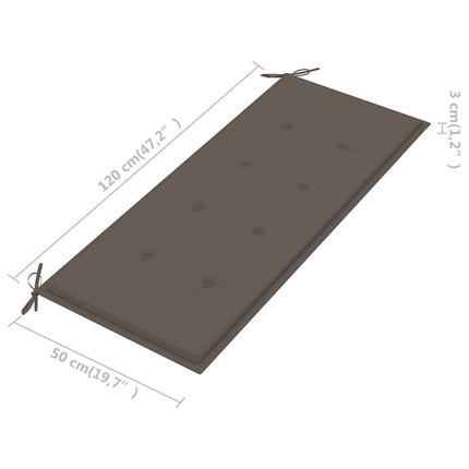 Trädgårdsbänk 2-sits med dyna 120 cm massivt eukalyptusträ