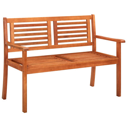 Trädgårdsbänk 2-sits med dyna 120 cm massivt eukalyptusträ