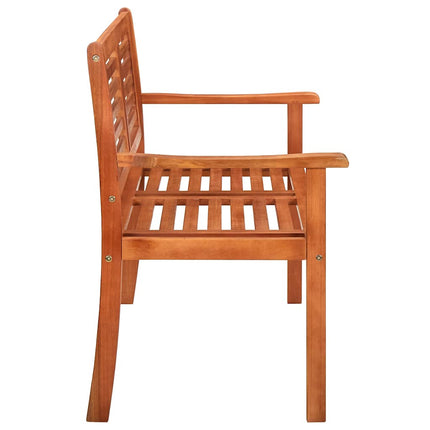 Trädgårdsbänk 2-sits med dyna 120 cm massivt eukalyptusträ