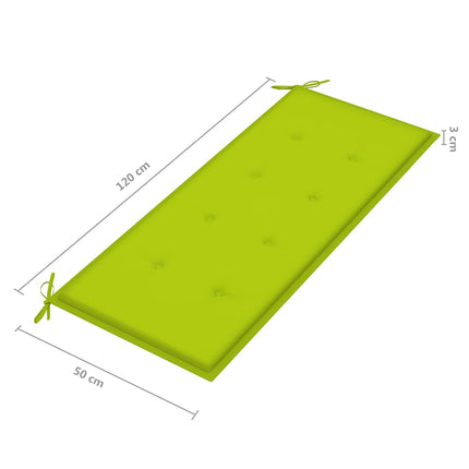 Trädgårdsbänk 2-sits med dyna 120 cm massivt eukalyptusträ