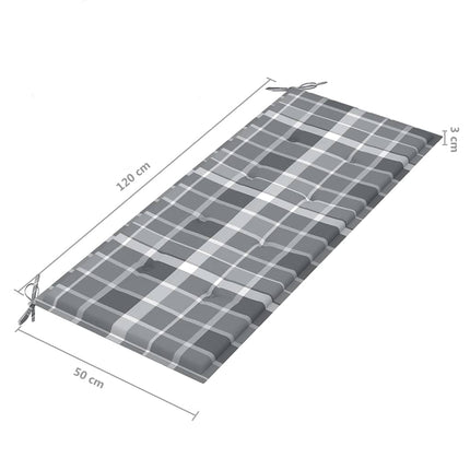 Trädgårdsbänk 2-sits med dyna 120 cm massivt eukalyptusträ