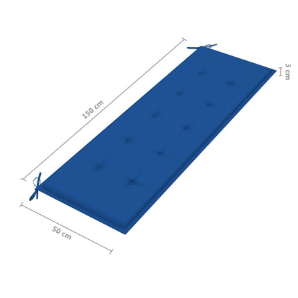 Trädgårdsbänk 3-sits med dyna 150 cm massivt eukalyptusträ