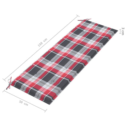 Trädgårdsbänk 3-sits med dyna 150 cm massivt eukalyptusträ
