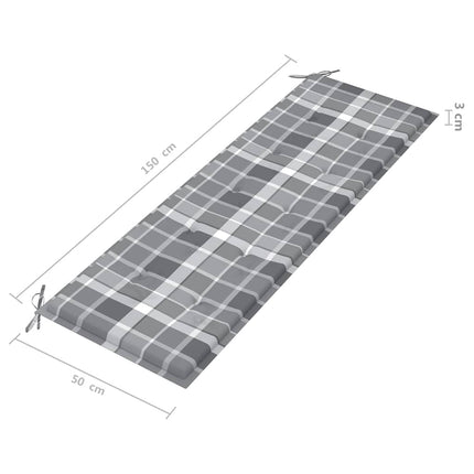 Trädgårdsbänk 3-sits med dyna 150 cm massivt eukalyptusträ
