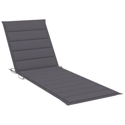 Solsäng med dyna grå massivt akaciaträ