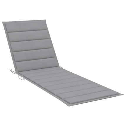 Solsäng med dyna grå massivt akaciaträ