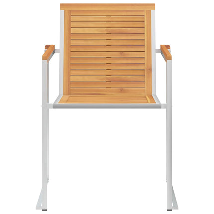 Trädgårdsstolar 2 st med dynor massiv teak och stål