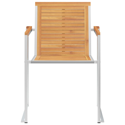 Trädgårdsstolar 2 st med dynor massiv teak och stål