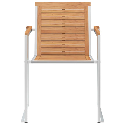 Trädgårdsstolar 2 st med dynor massiv teak och stål