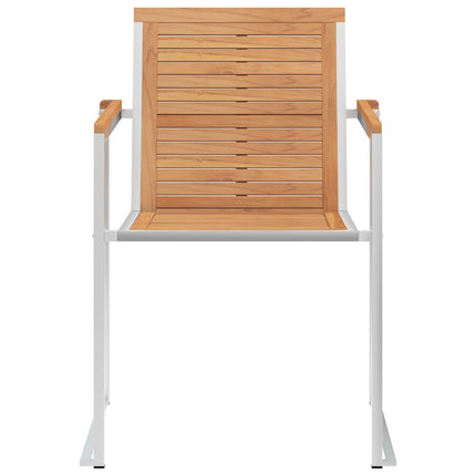 Trädgårdsstolar 2 st med dynor massiv teak och stål