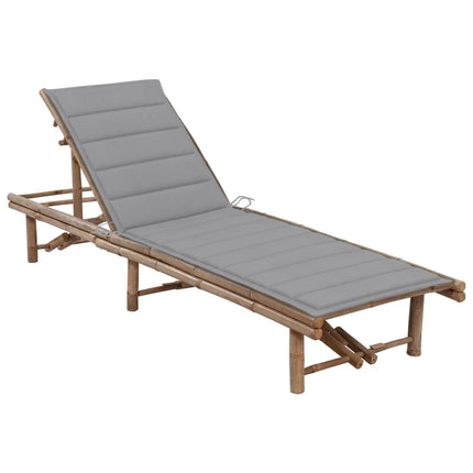 Solsäng med dyna bambu
