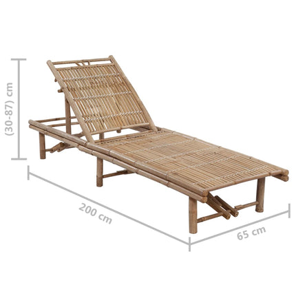 Solsäng med dyna bambu