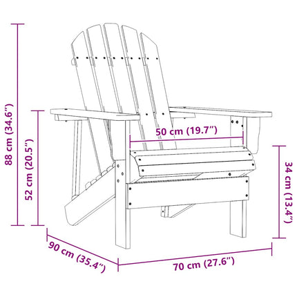 Adirondackstol massivt granträ