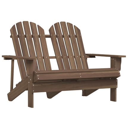 Adirondackstol 2-sits massivt granträ brun