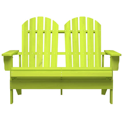 Adirondackstol 2-sits massivt granträ grön