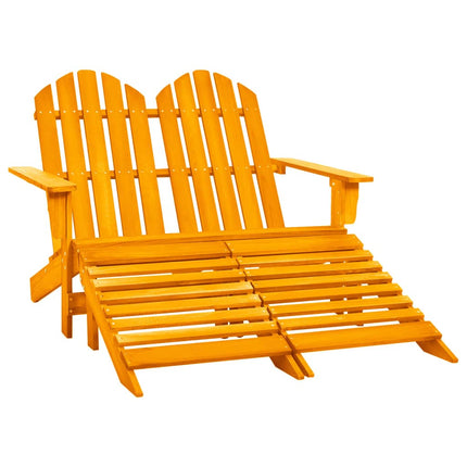 Adirondackstol med fotpall 2-sits granträ orange