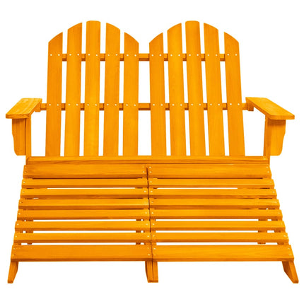 Adirondackstol med fotpall 2-sits granträ orange